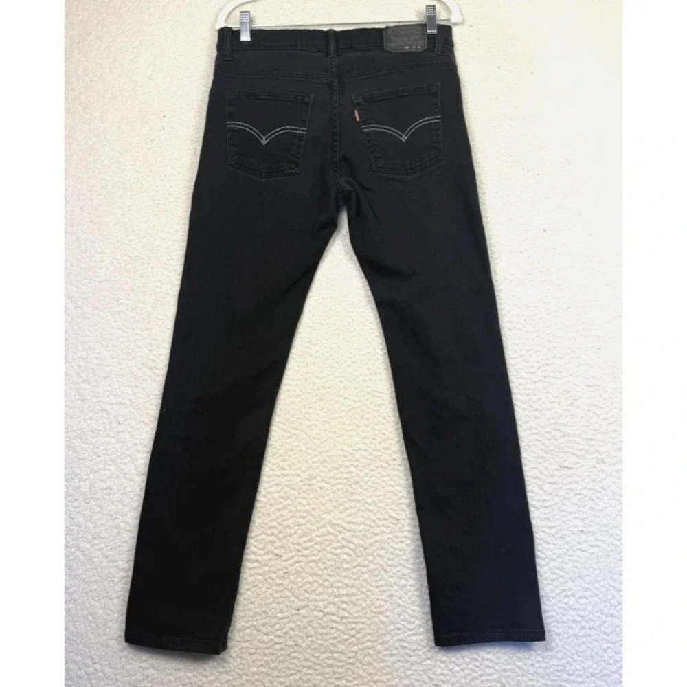 Levis 511 Jeans Mens 30x30 Black Slim Fit Denim Five Pocket‎ Zip Fly Red Tab